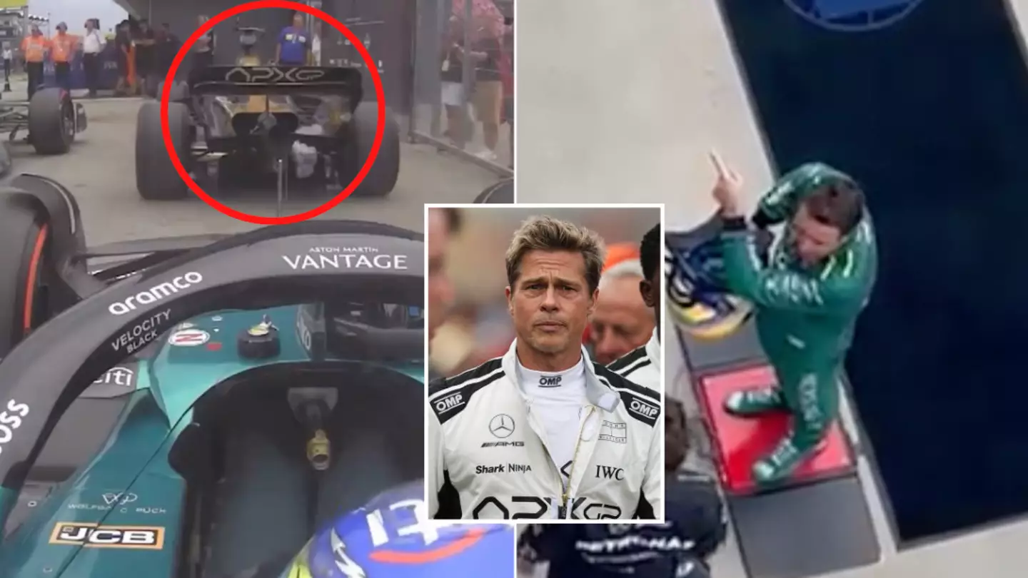 Footage emerges of Fernando Alonso being stuck behind Brad Pitt's 'fake F1 car' during qualifying