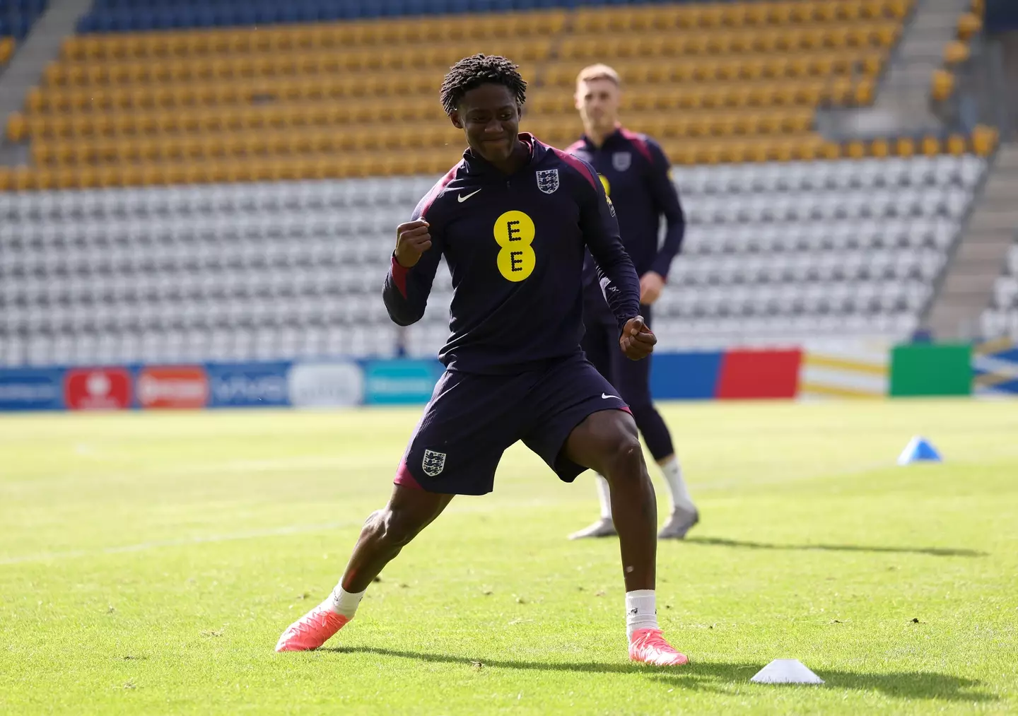 Kobbie Mainoo in England training. Image: Getty
