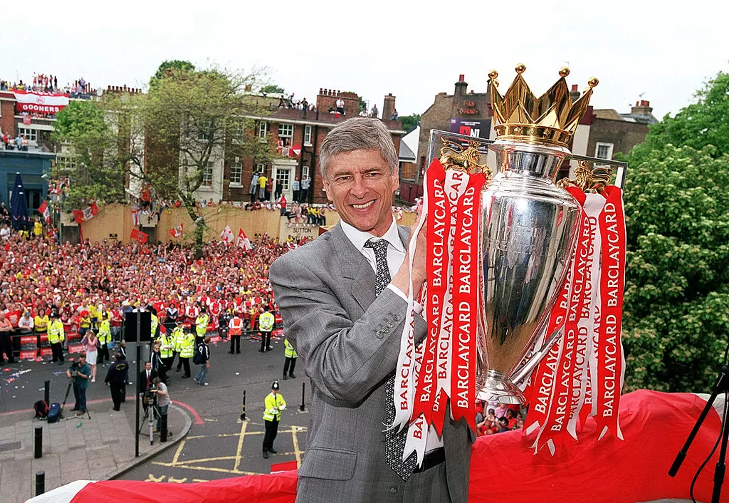 The 2004 Invicibles season is the most memorable of Wenger's storied career. (Image: Stuart MacFarlane/Arsenal FC via Getty Images)
