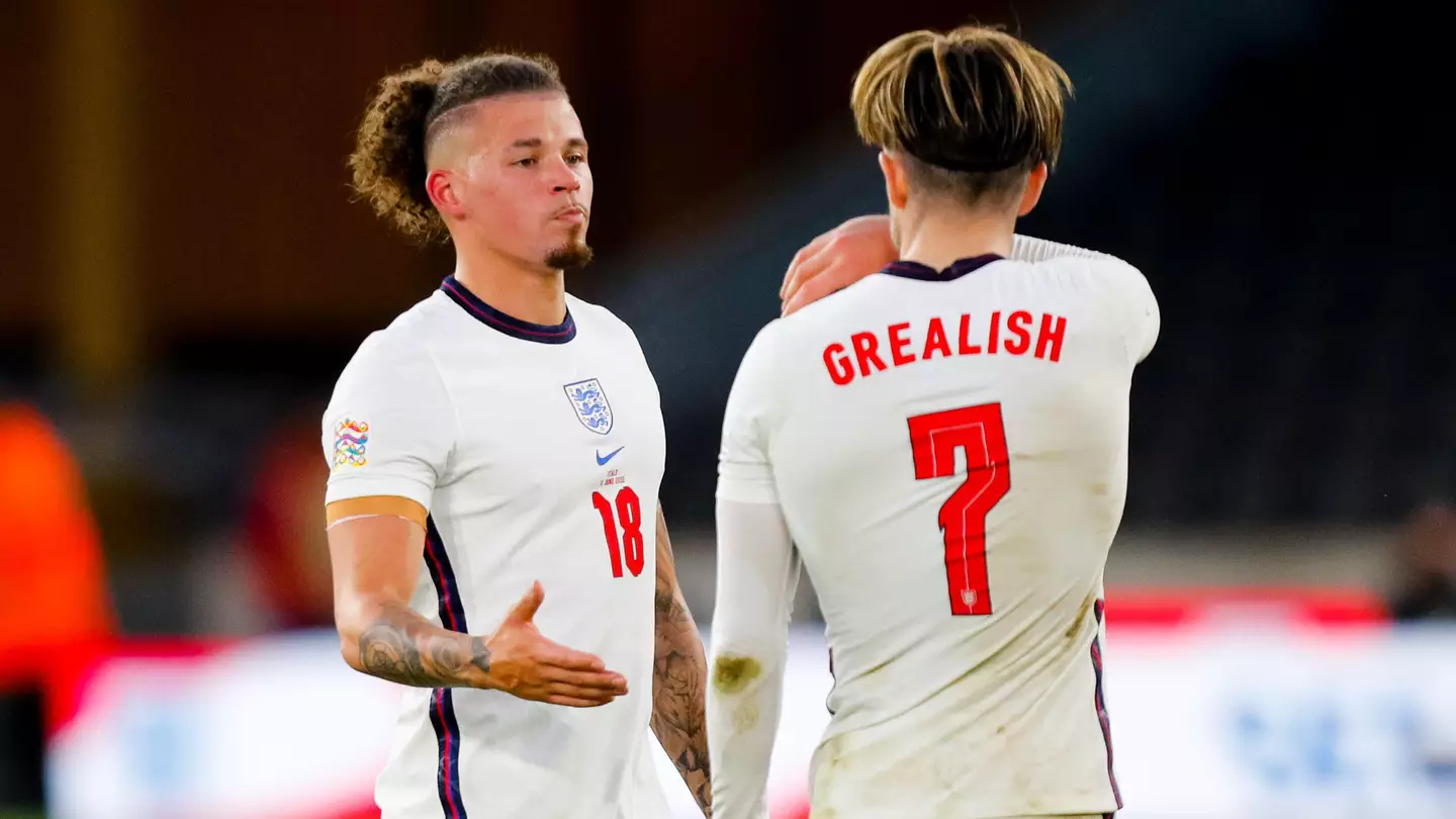 Kalvin Phillips with Jack Grealish on England international duty.