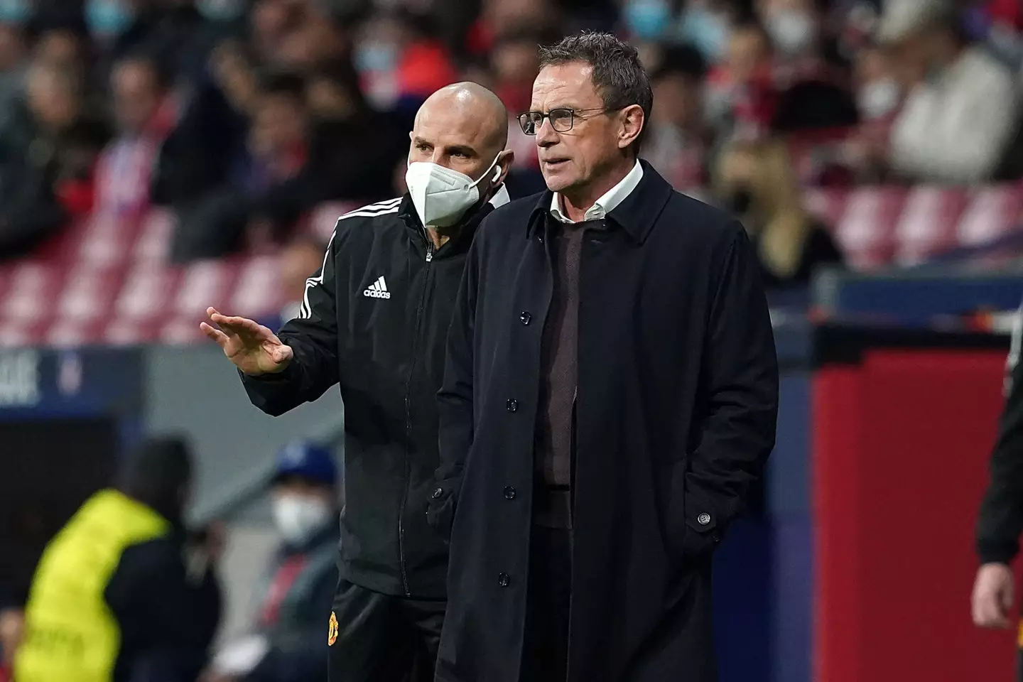 Mike Phelan with Ralf Rangnick, interim manager at Manchester United last season. (Alamy)