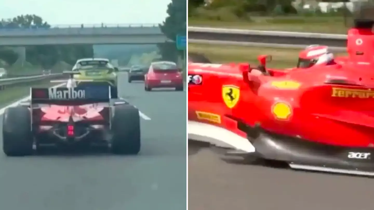 Man filmed driving Ferrari F2 car down motorway despite warning from police