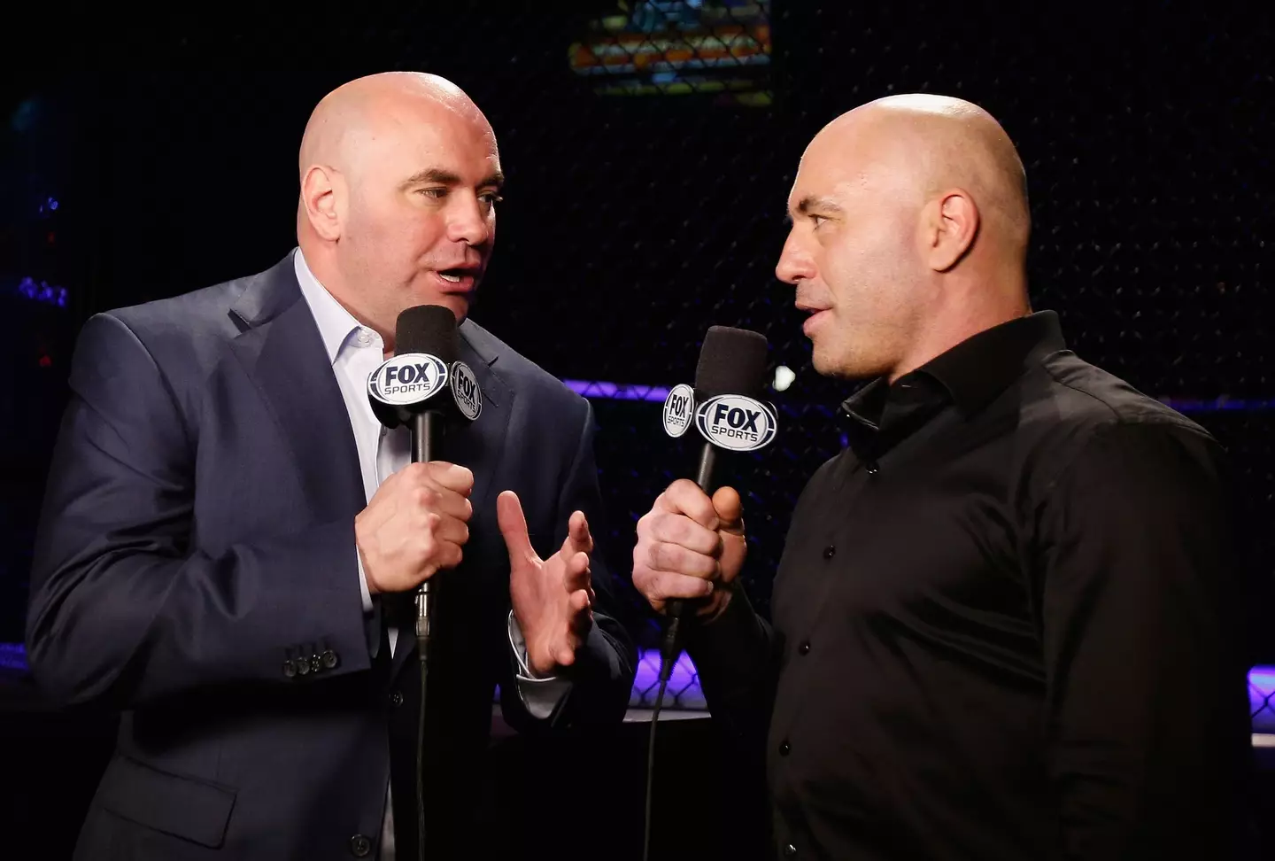 UFC president Dana White and colour commentator Joe Rogan. (