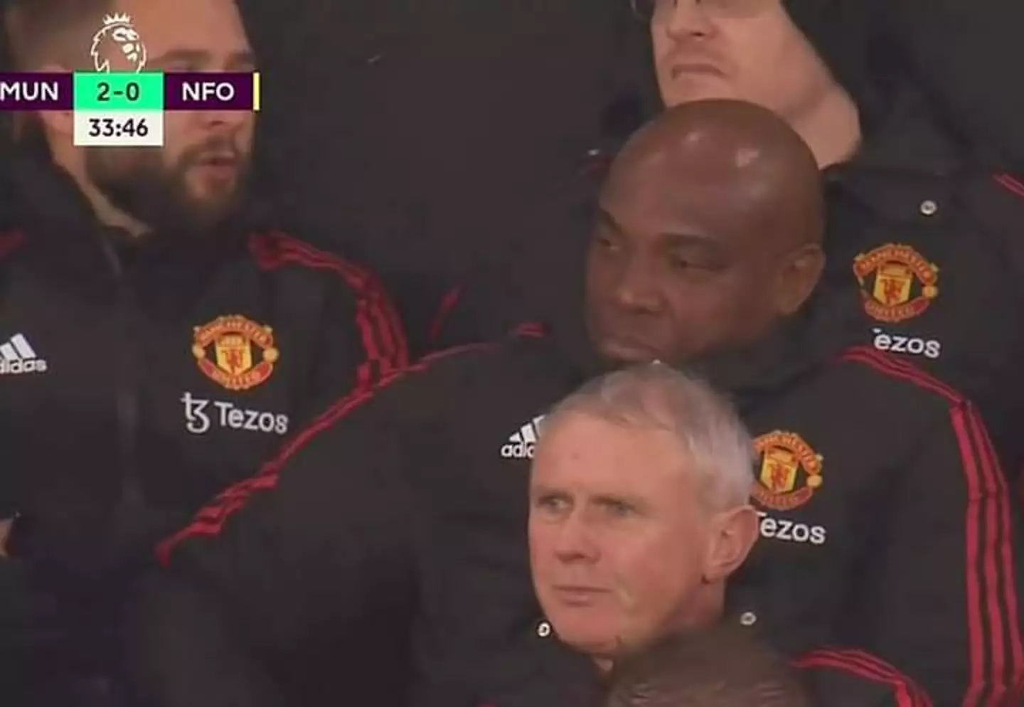 McCarthy on the United bench. (Image