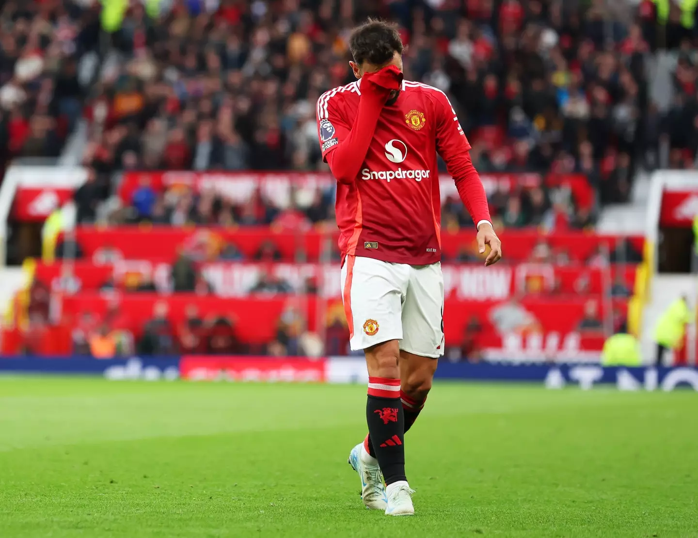 Bruno Fernandes at Old Trafford this season- Getty