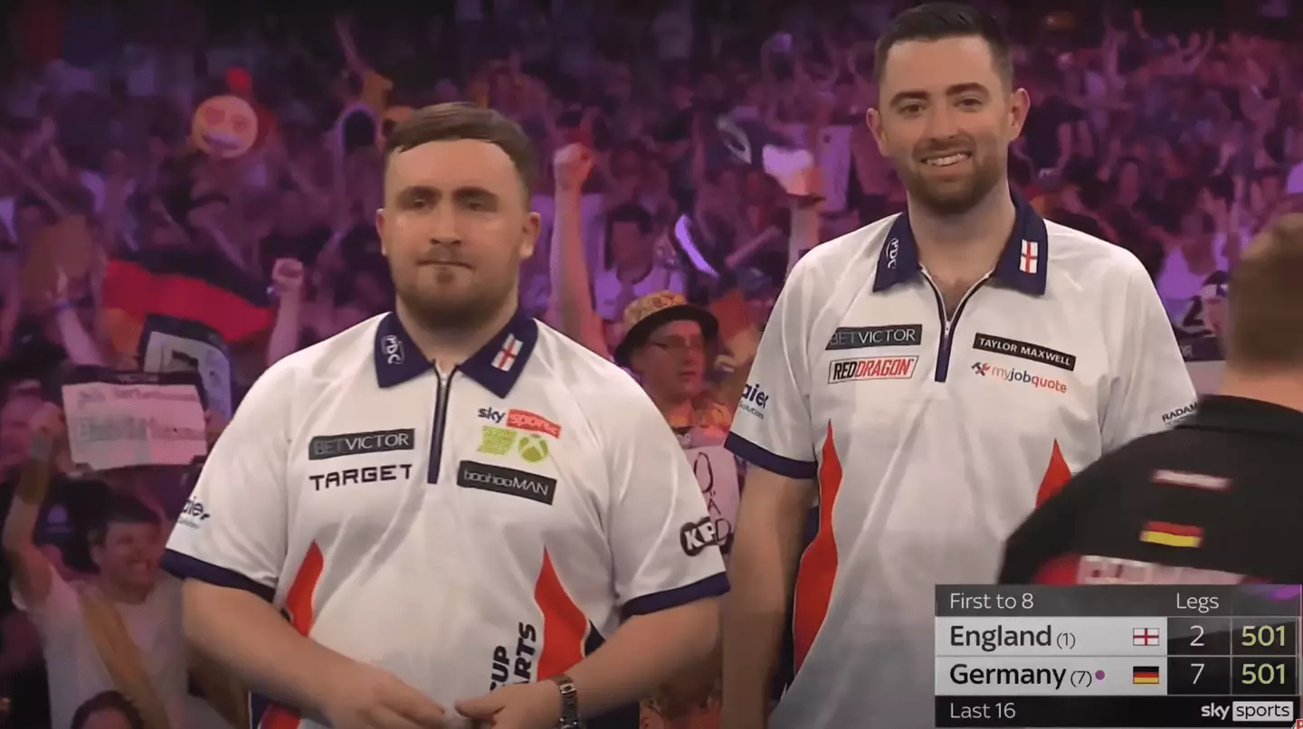 Littler and Humphries lost their only match at the 2025 World Cup of Darts (Image: Sky Sports/PDC)
