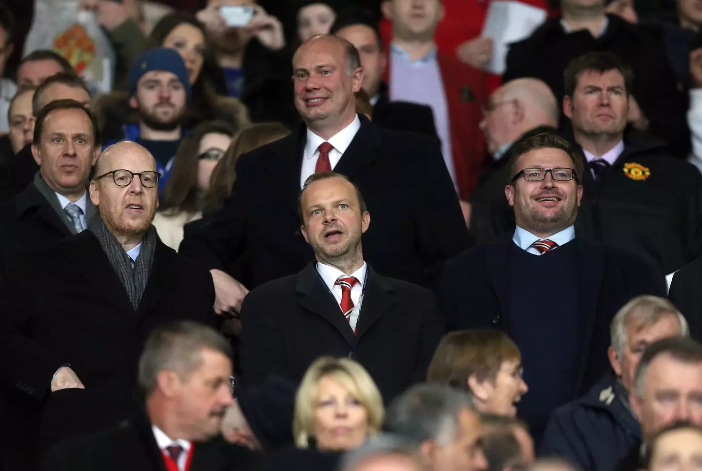 Joel Glazer, Ed Woodward and Richard Arnold. (Alamy)