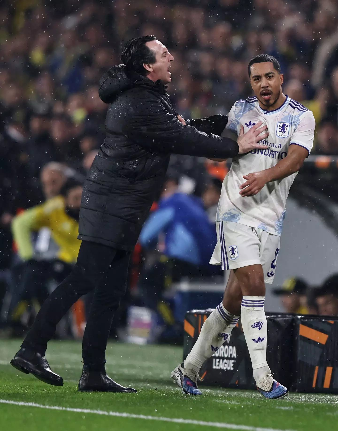 Emery pushed Tielemans as he made his way to the bench. Image credit: Getty