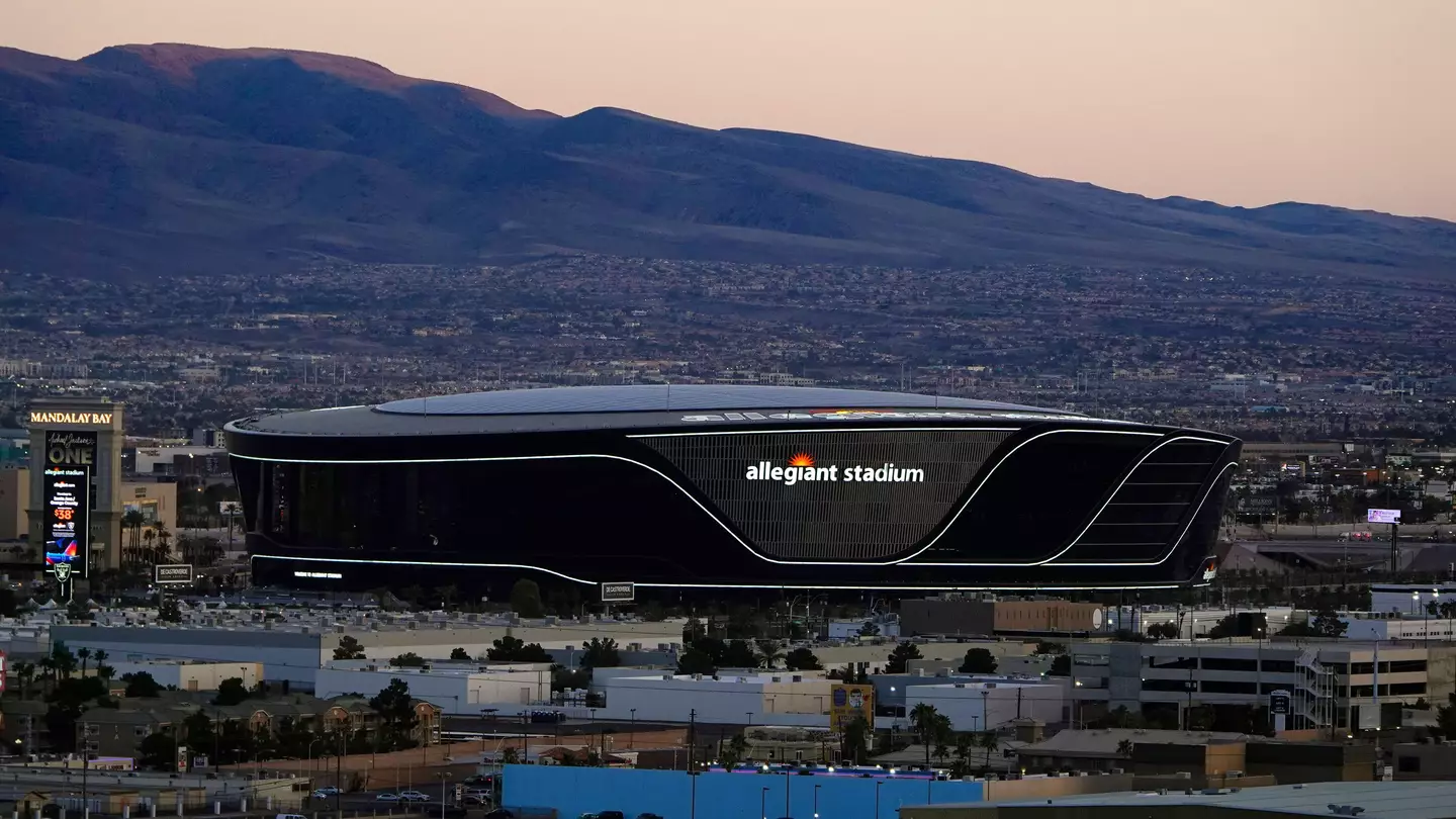 The $1.9 billion Allegiant Stadium serves as the home stadium for the Las Vegas Raiders and University of Nevada. (Alamy)