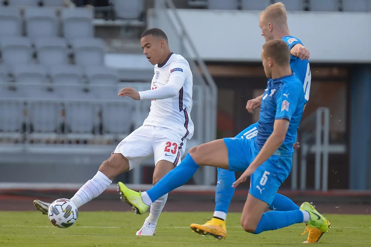 Mason Greenwood in action for England. Image: Getty