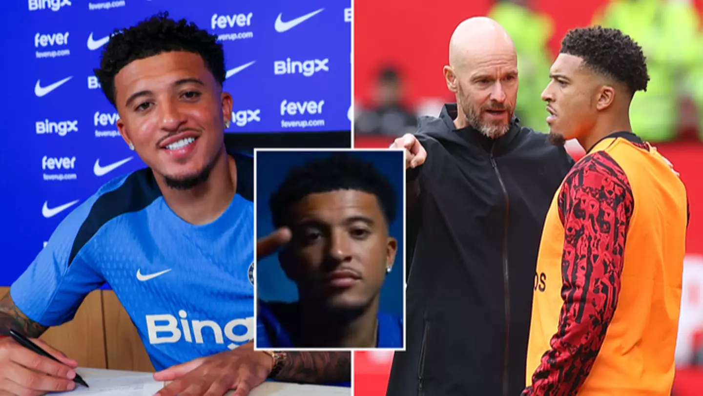 Jadon Sancho takes final swipe at Erik ten Hag during first interview as a Chelsea player