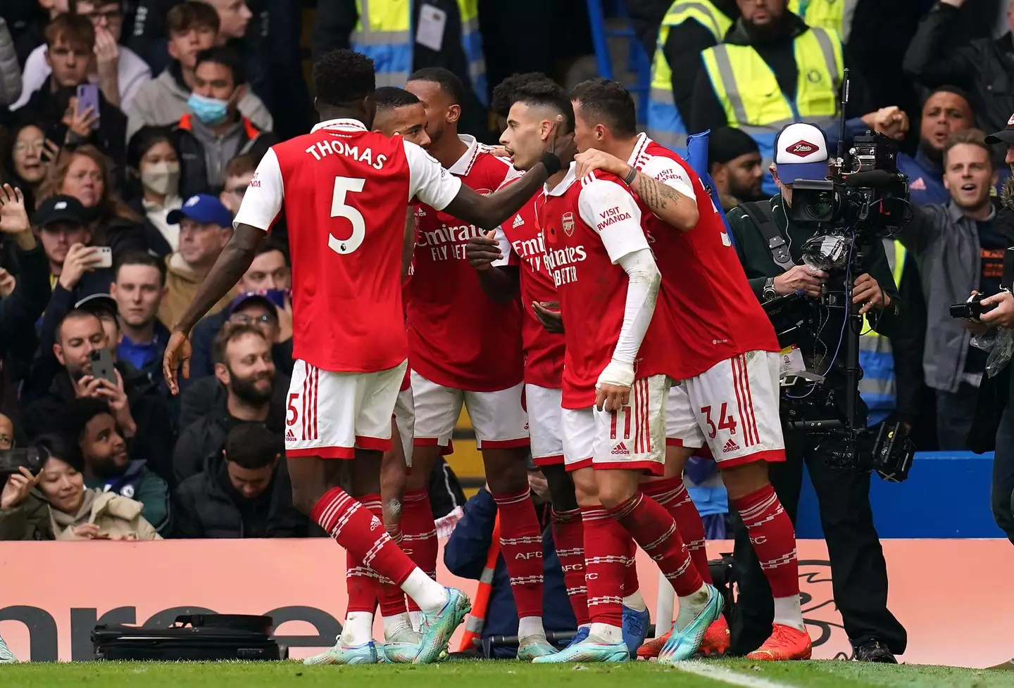 Arsenal celebrating against Chelsea. (Alamy)