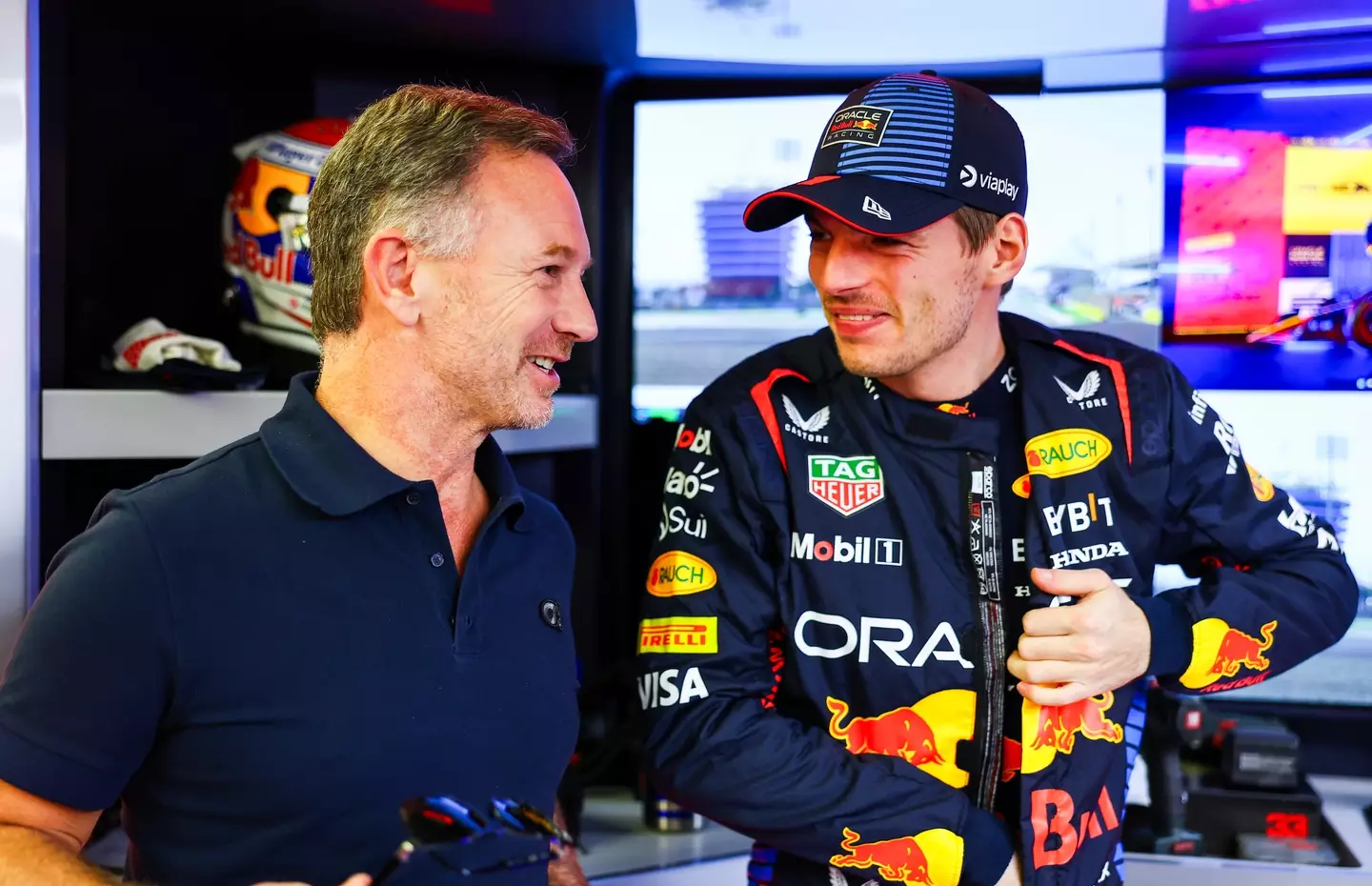 Max Verstappen and Christian Horner in 2024 (credit: getty)