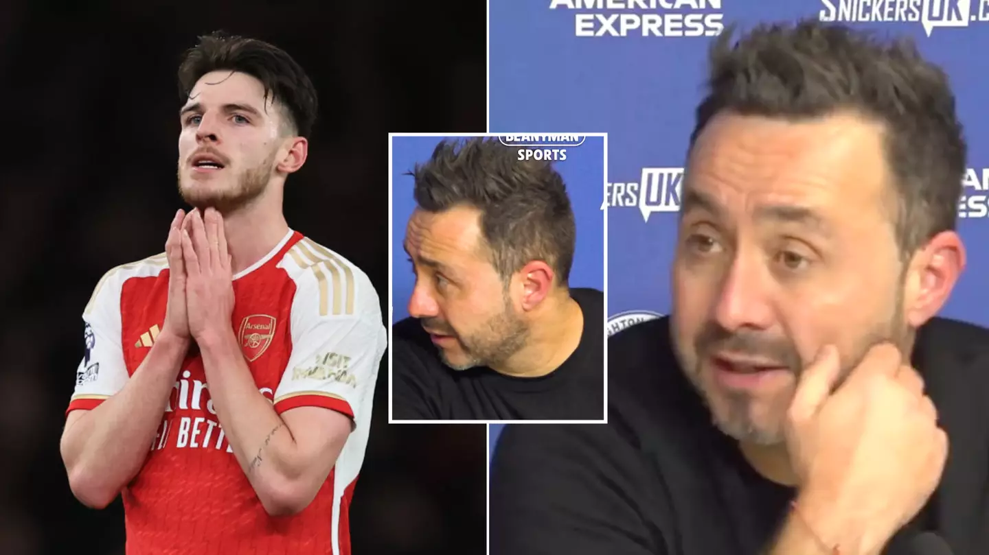 Roberto De Zerbi's reaction to finding out Arsenal score says it all, he couldn't believe it