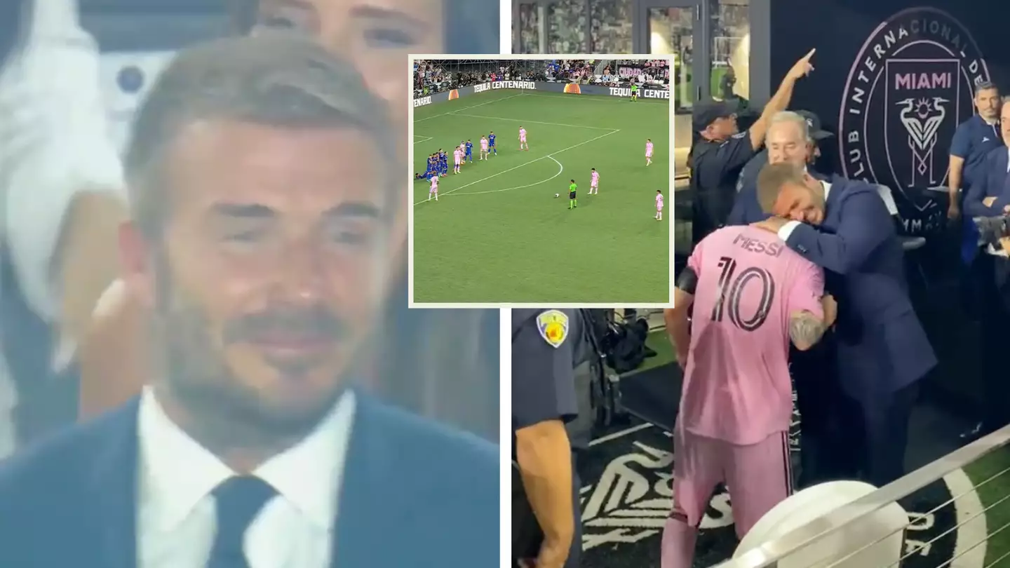 David Beckham was in tears after watching Lionel Messi free-kick winner