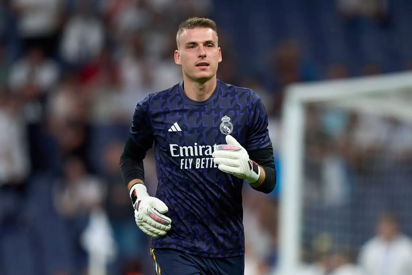 Real Madrid goalkeeper Andriy Lunin pictured -