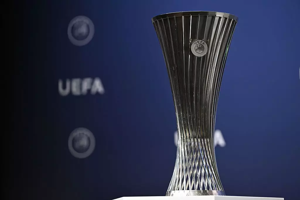 The UEFA Conference League Trophy (Credit:Getty)