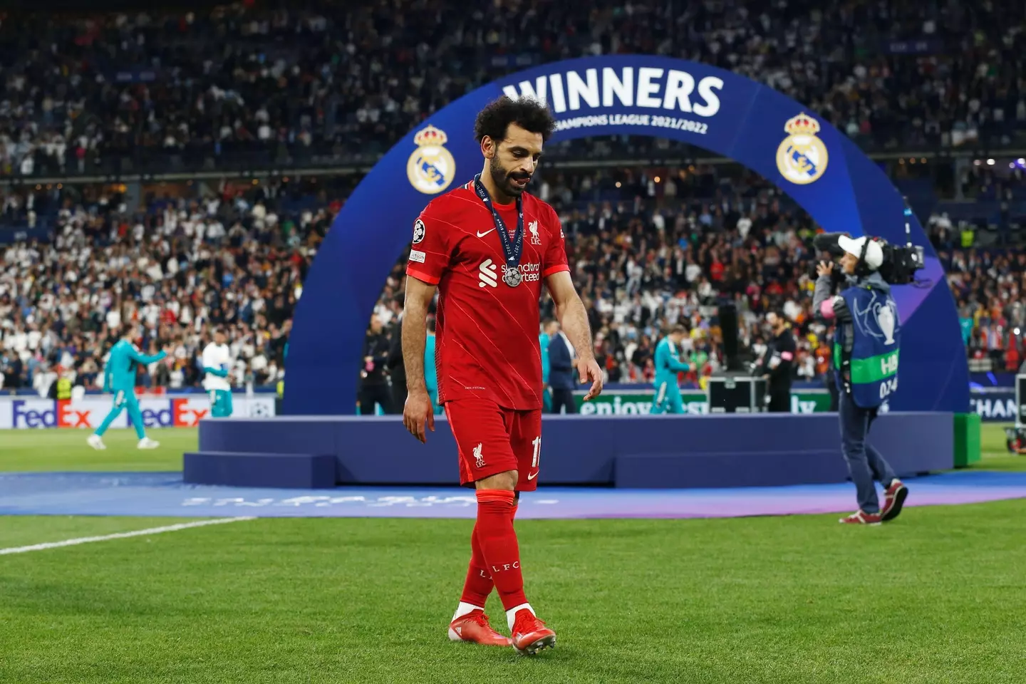 A dejected Salah still believes his side should have won the final. Image: Alamy