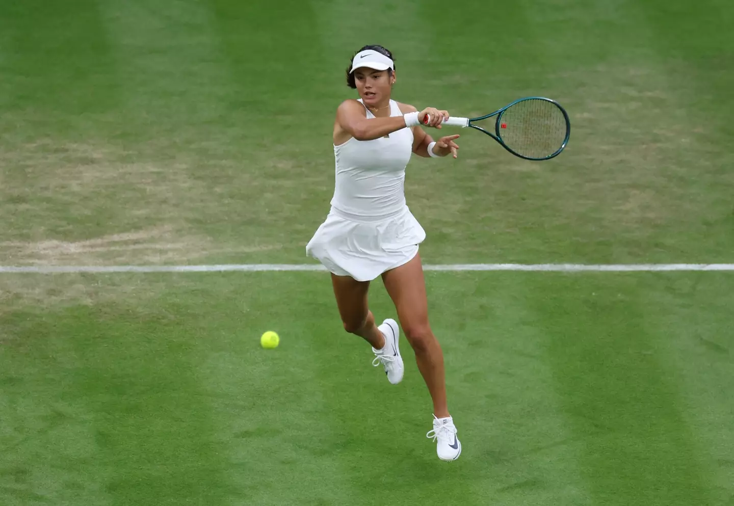 Raducanu was knocked out of Wimbledon after being beaten in straight sets by Aryna Sabalenka. Image credit: Getty