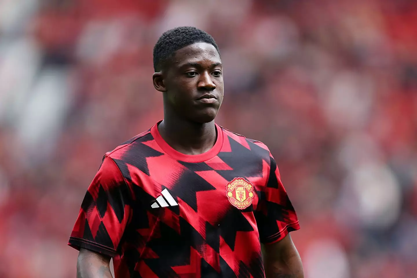 Kobbie Mainoo is yet to feature for Manchester United this season. (Image: Matt McNulty/Getty Images)