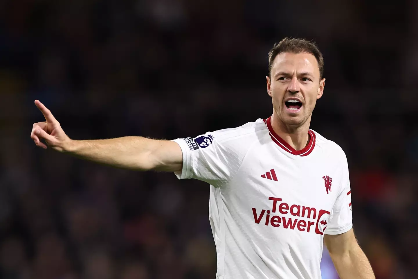 Jonny Evans in action against Burnley. Image: Getty