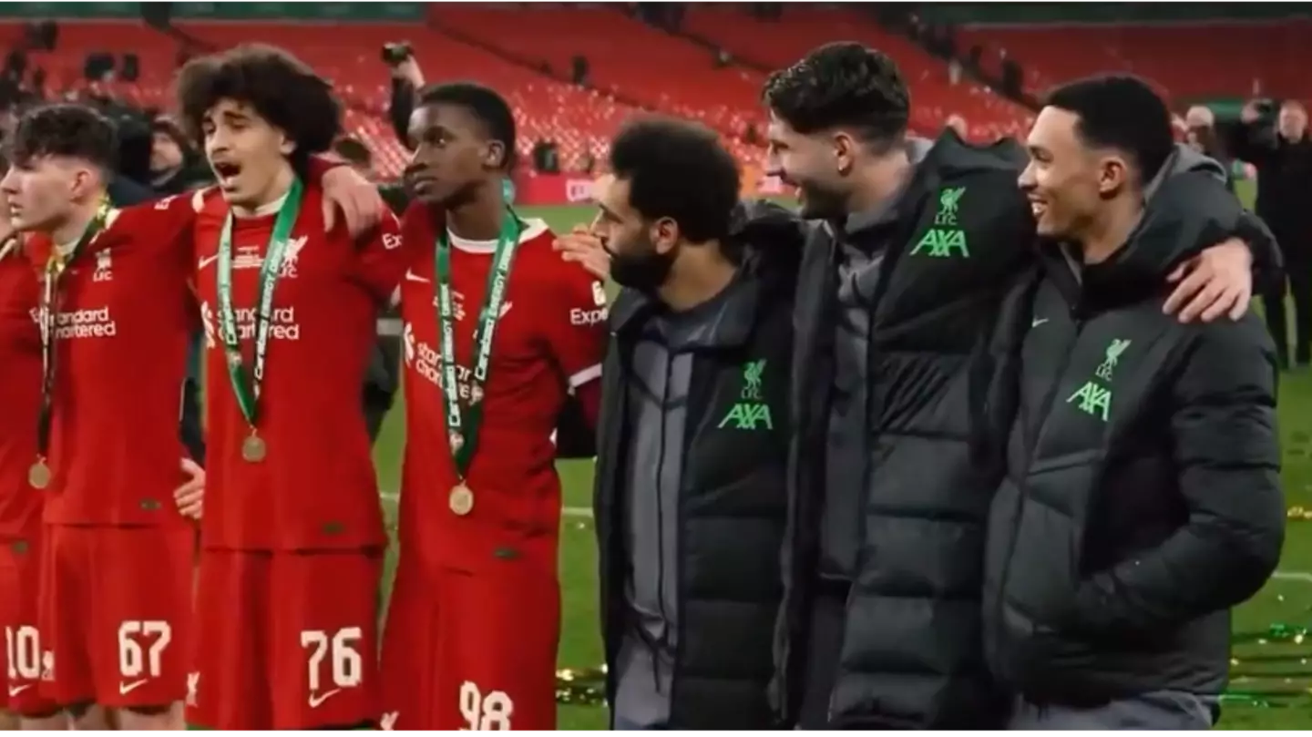 Liverpool’s senior players couldn’t help but watch Jayden Danns as he belted out You’ll Never Walk Alone