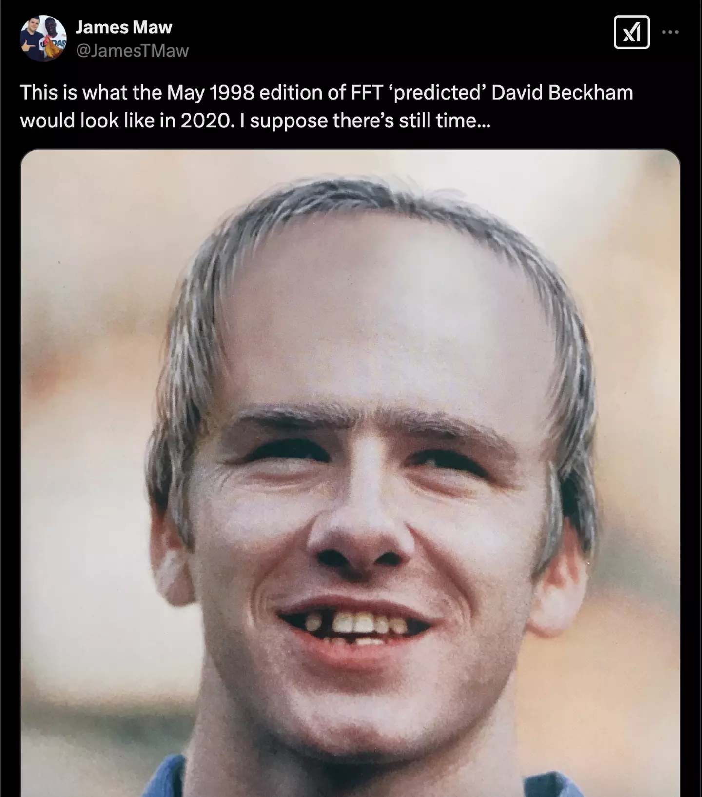 David Beckham's predicted look (Image: FourFourTwo)