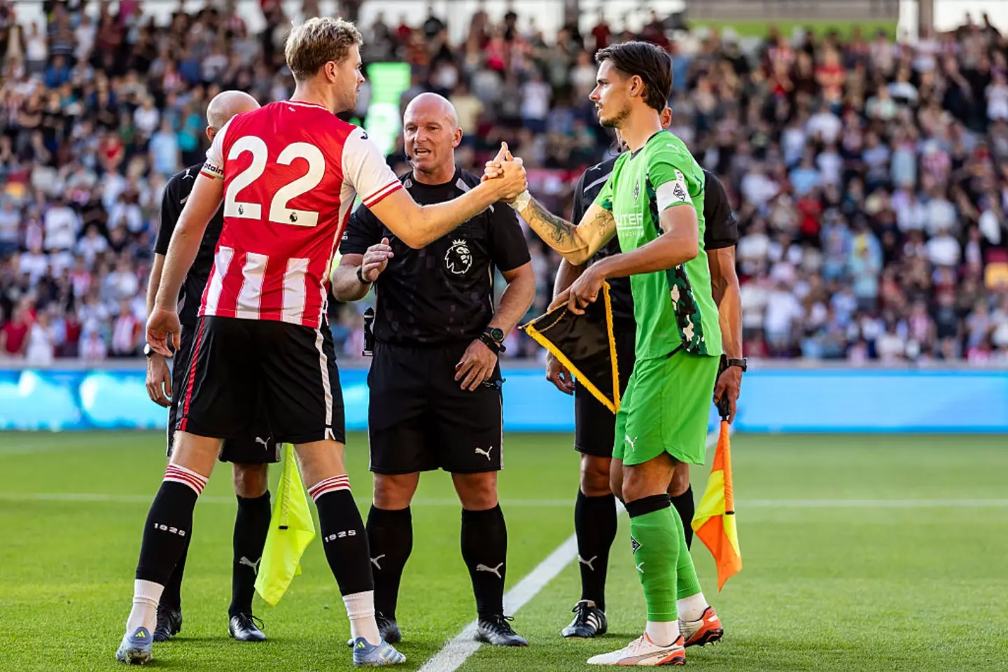 Nathan Collins led Brentford in preseason and their Premier League opener against Nottingham Forest. (Image: Christian Verheyen/Borussia Moenchengladbach via Getty Images)