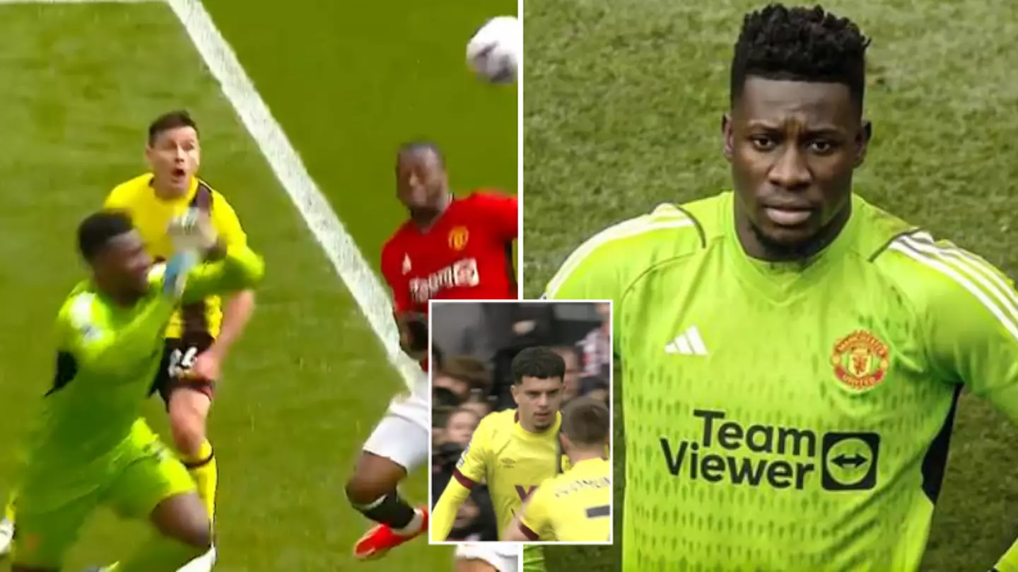 Andre Onana clatters into Burnley player to give away late penalty