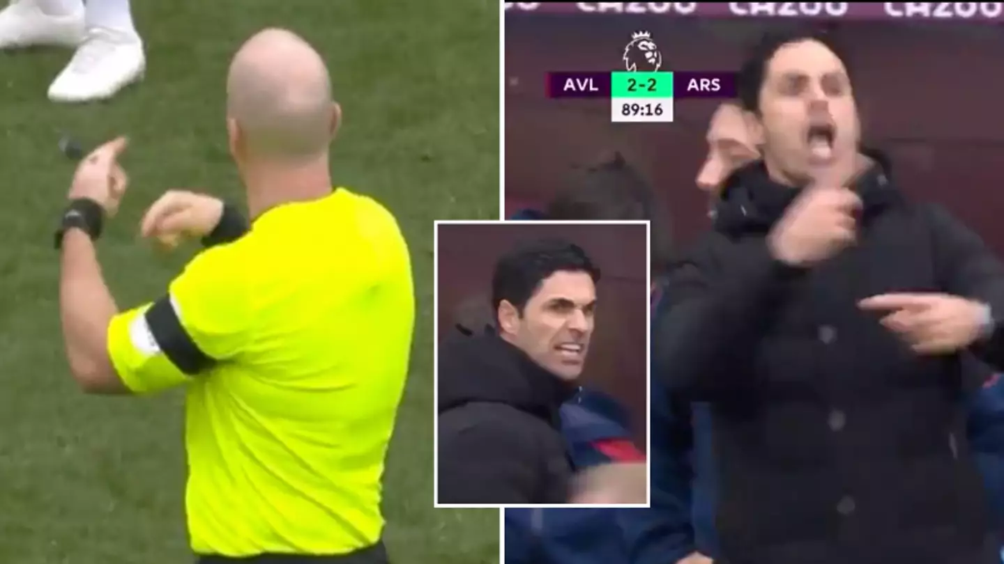 Arsenal manager Mikel Arteta appears to mock referee Simon Hooper with hand gesture