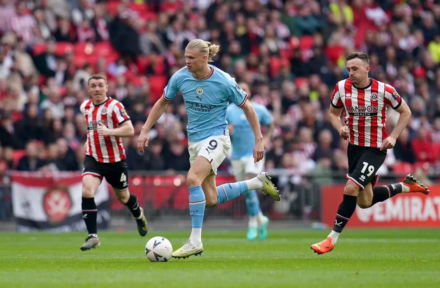 Erling Haaland in action for Manchester City