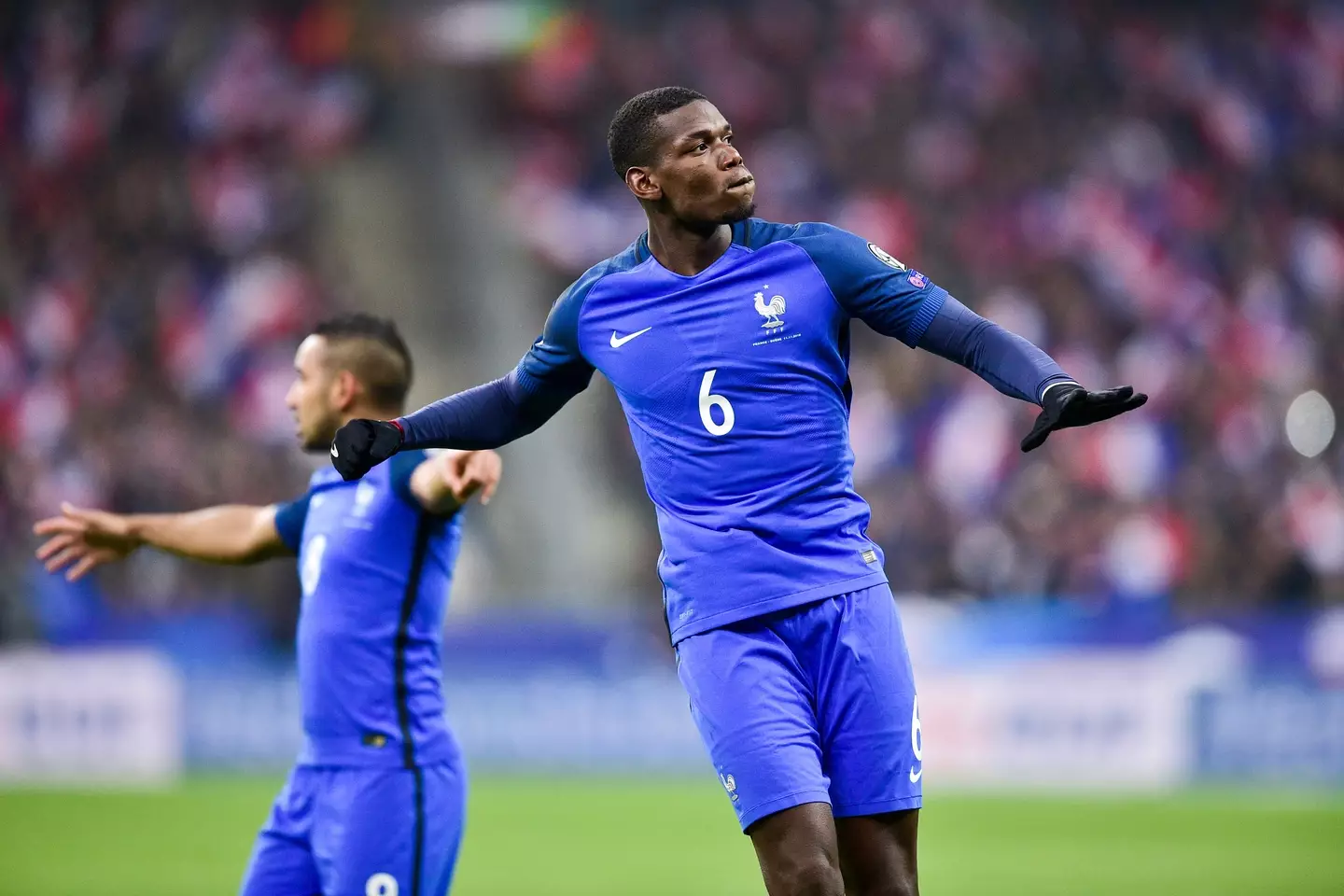 Paul Pogba plays against Sweden in 2018 |