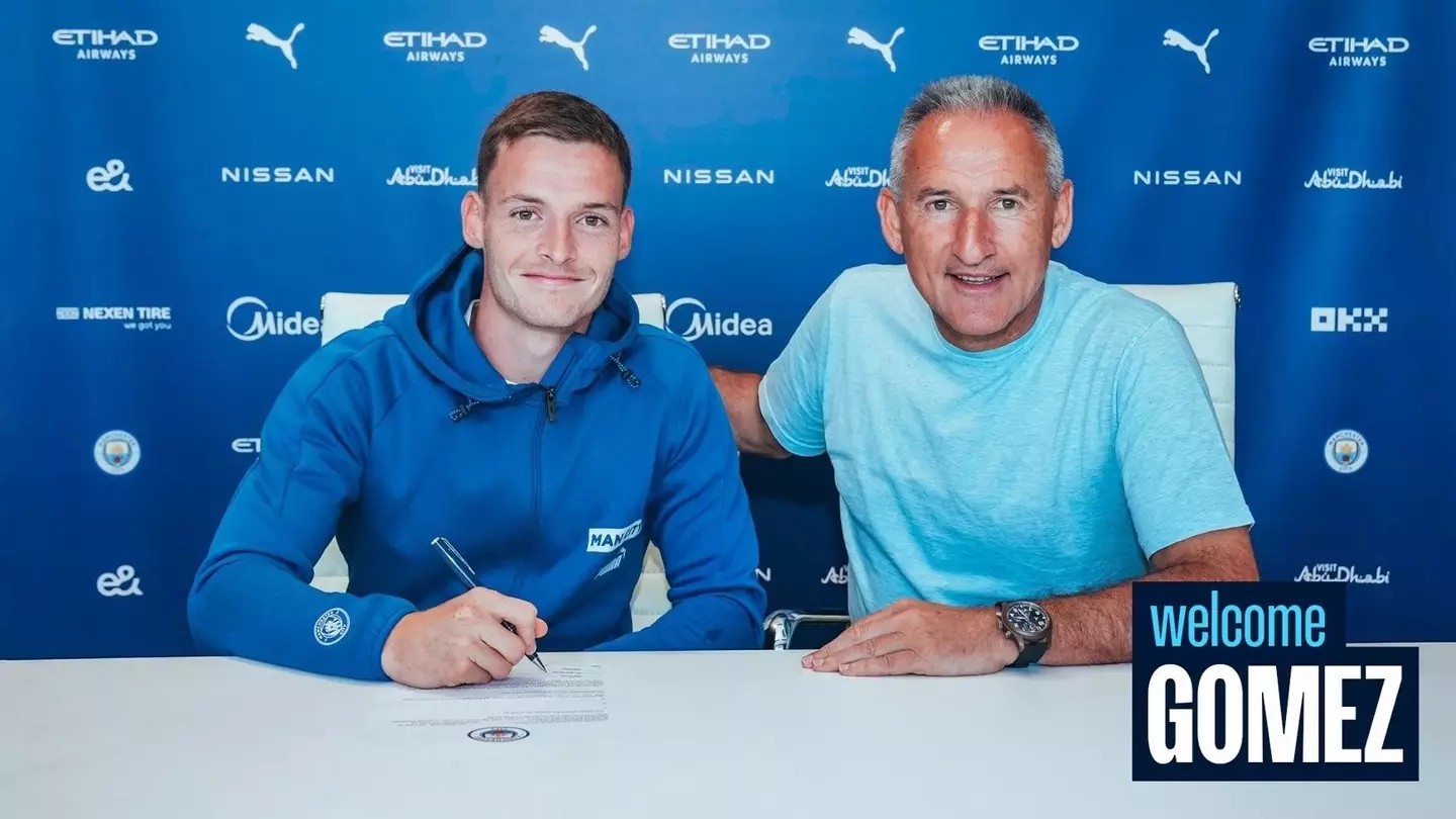 Sergio Gomez signs for Manchester City (Image: Manchester City/ManCity.com)