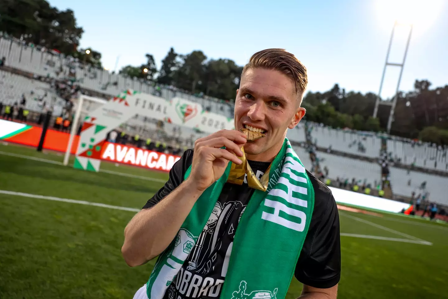 Viktor Gyokeres is hoping to complete a move back to the Premier League amid interest from Arsenal and Manchester United. Image: Getty