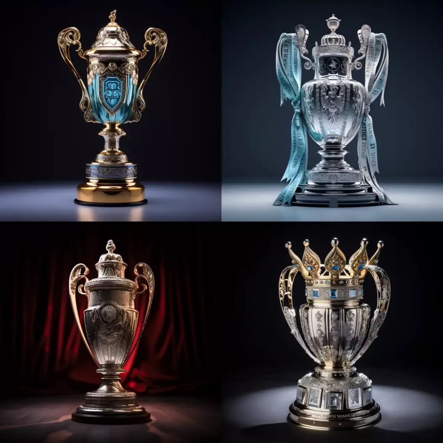 A representation of how AI thinks the Premier League trophy will evolve.