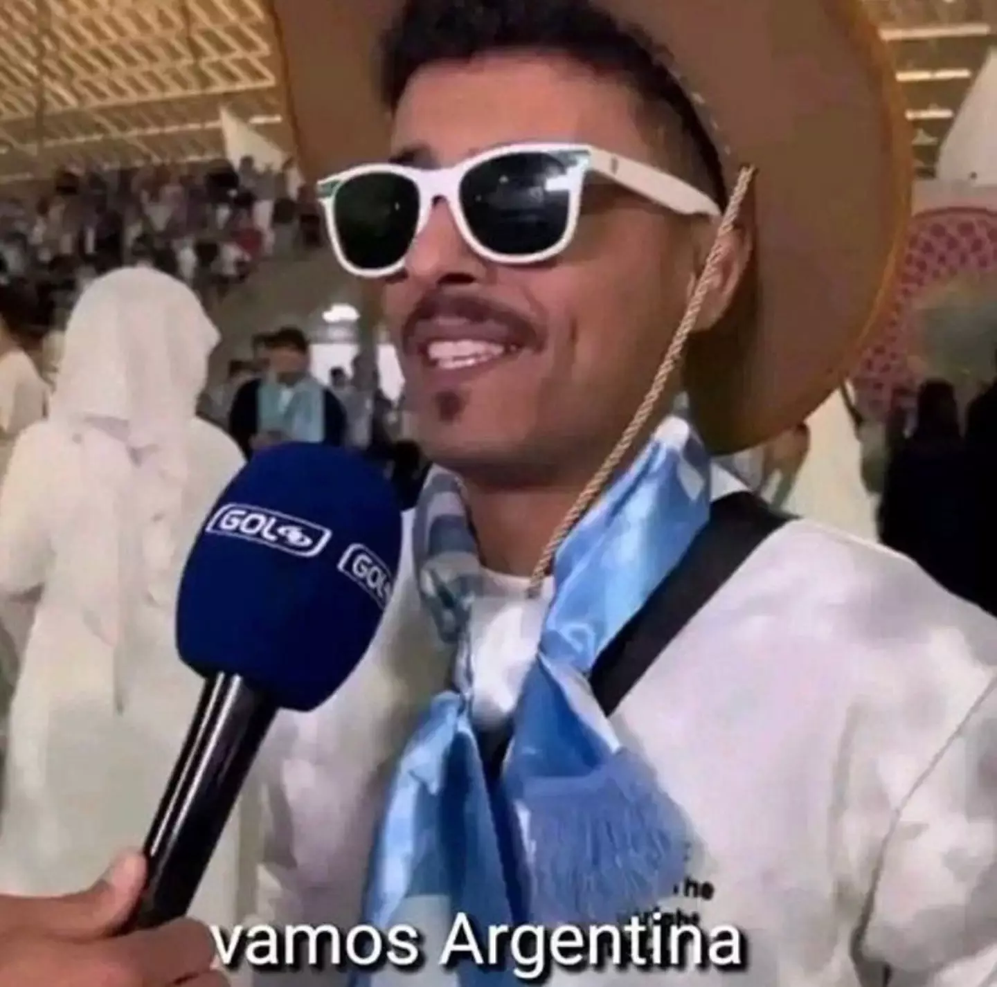 The fan in his Argentina gear. (Image