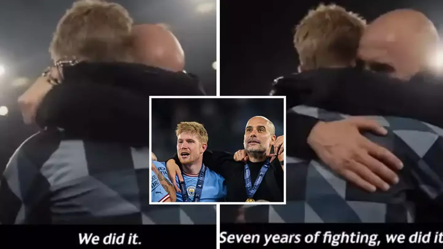 Pep Guardiola and Kevin De Bruyne had a touching exchange after Man City won the Champions League