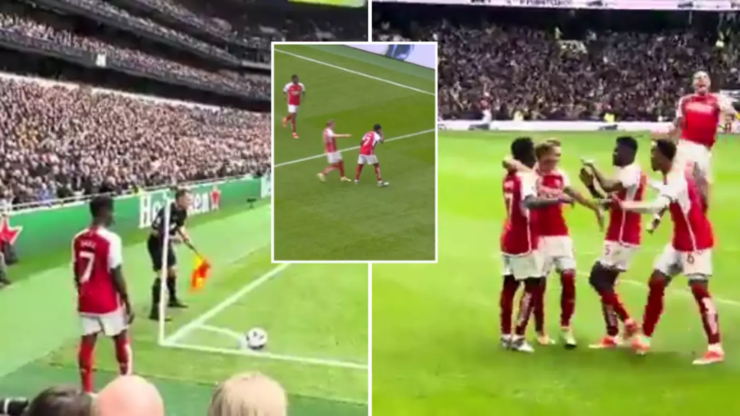 Fan footage shows why Bukayo Saka cupped his ear to the Spurs fans after first goal
