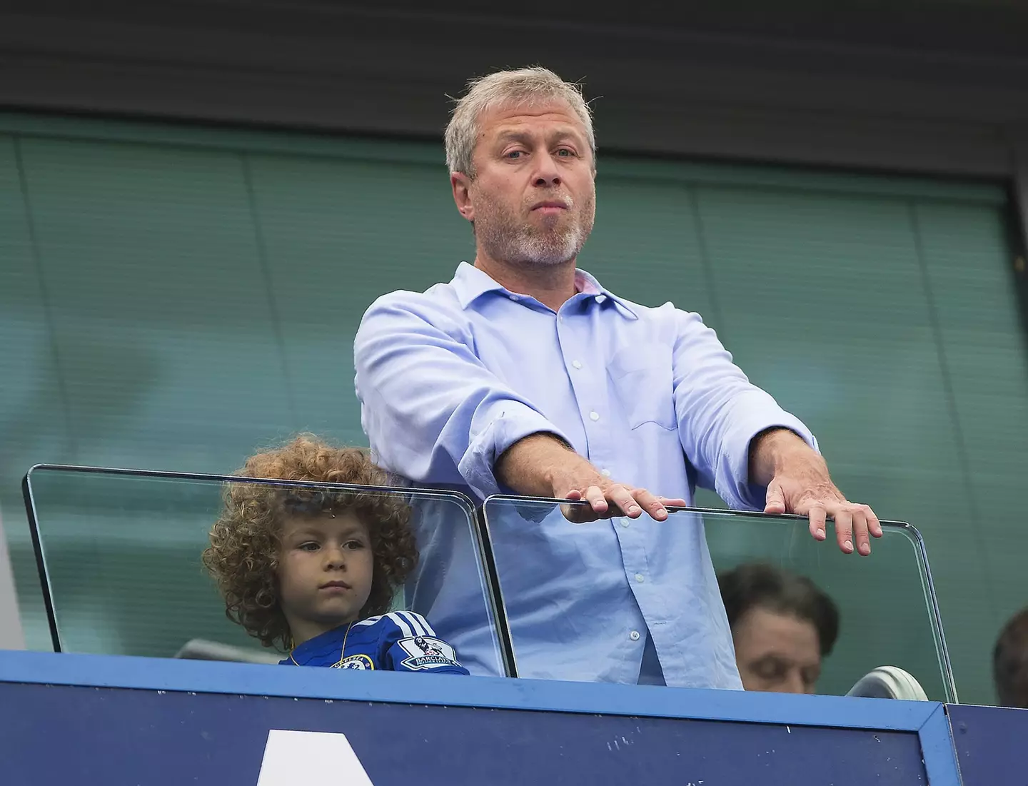 Abramovich watching his Chelsea team. Image: Alamy