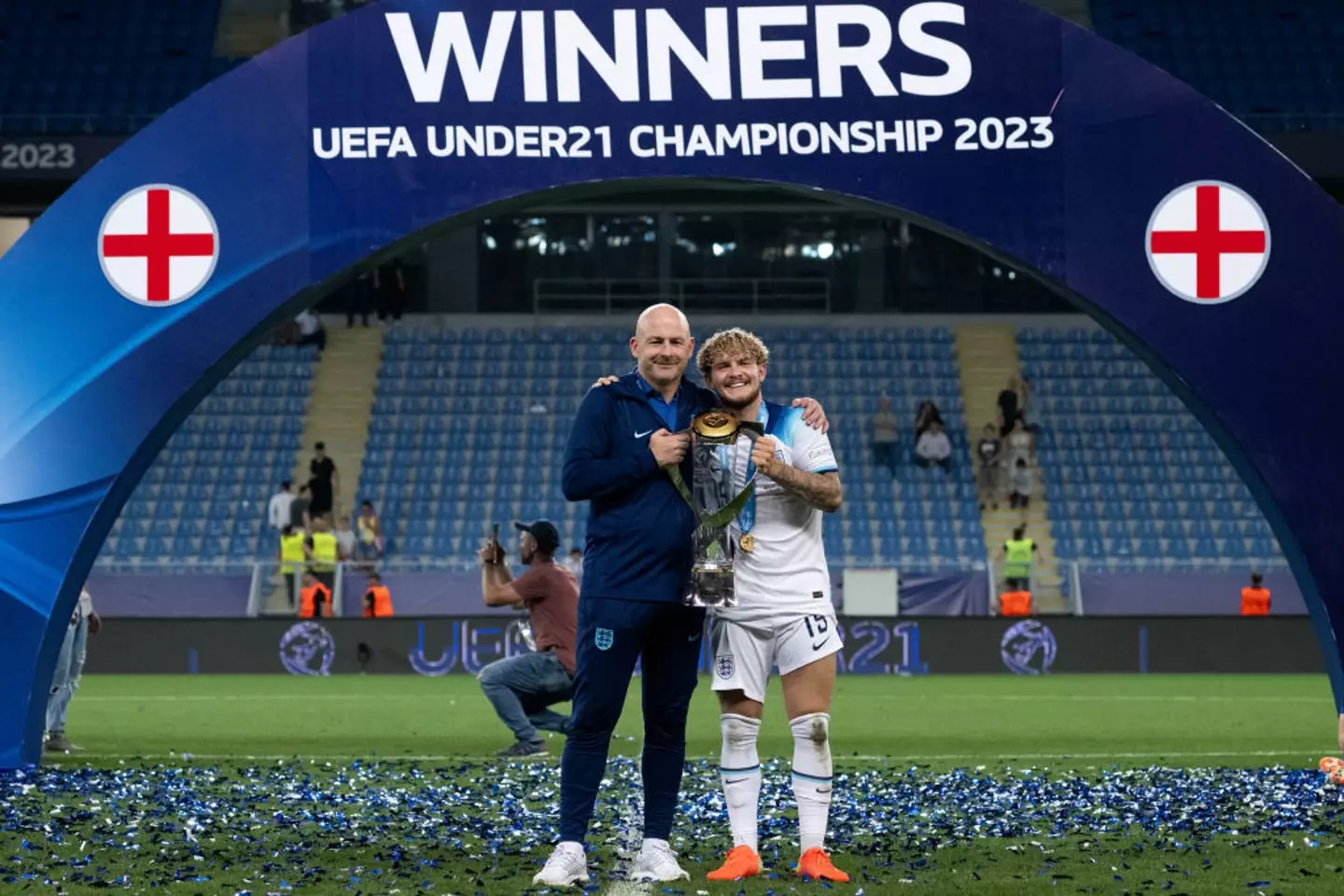 Lee Carsley led the England U21s to victory in the 2023 European Under-21 Championship, beating Spain in the final 1-0. (Image: Getty)