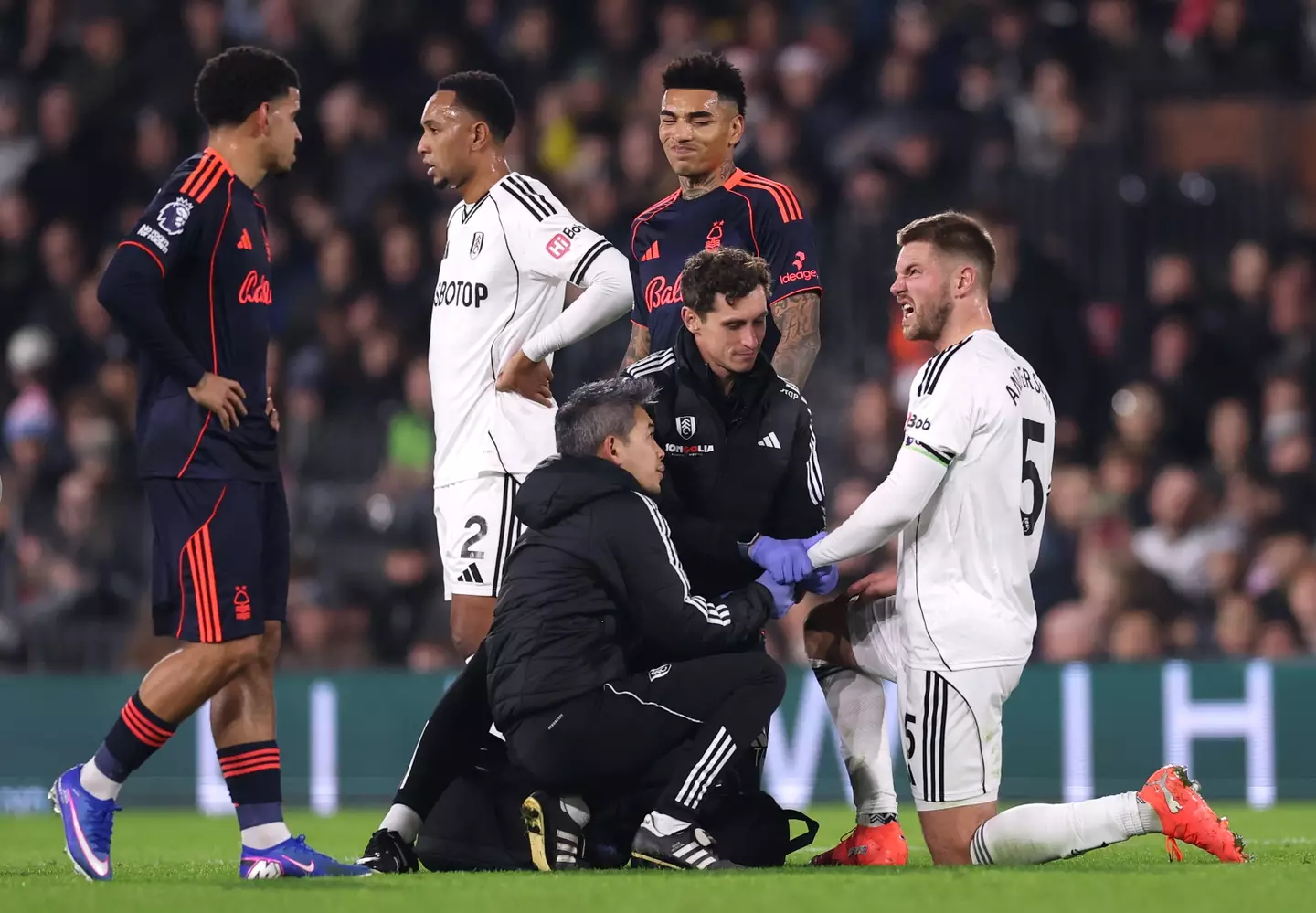 Joachim Andersen received treatment. Image: Getty