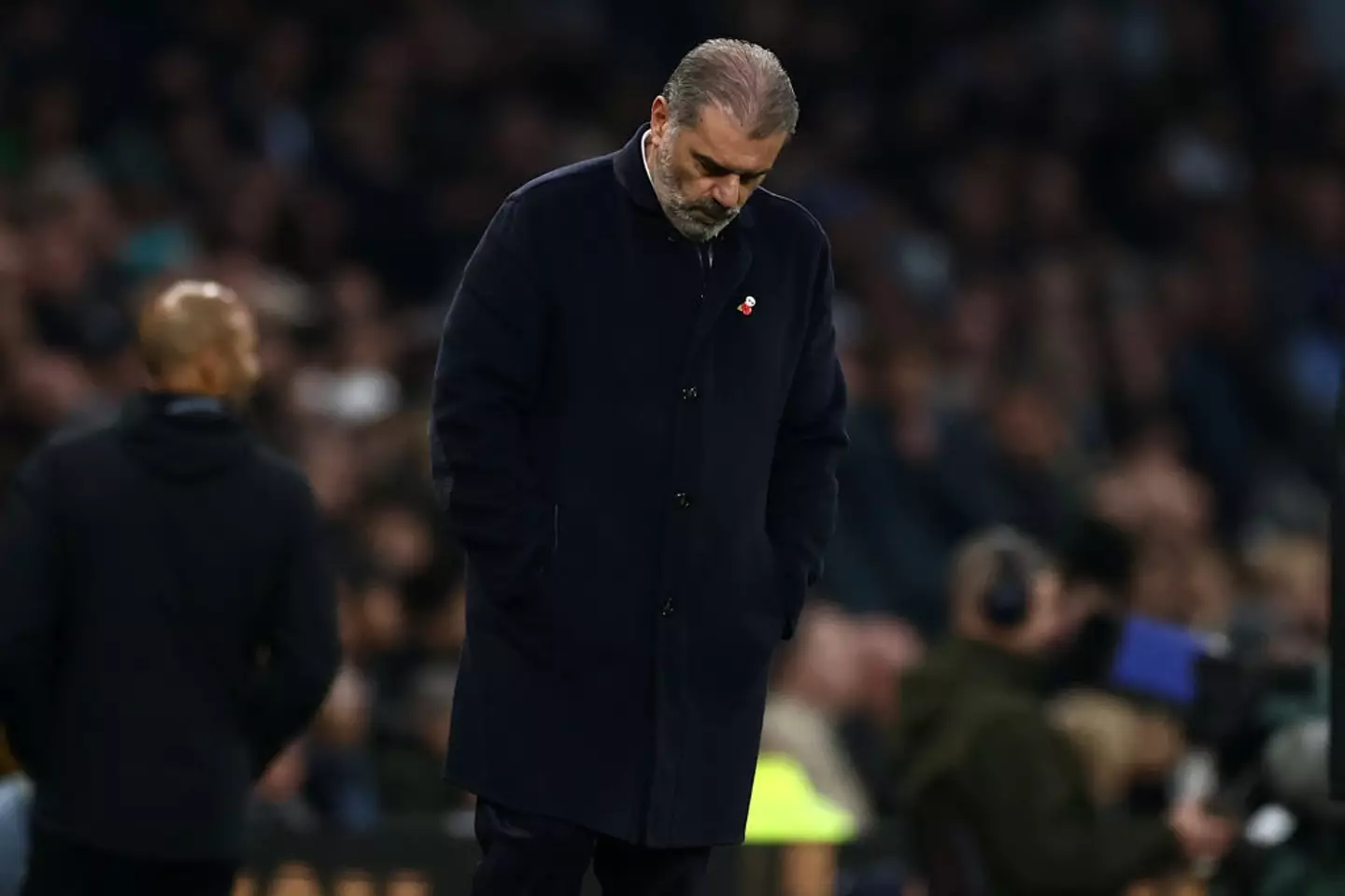Tottenham Hotspur manager Ange Postecoglu continues to face pressure about his future after losing 2-1 to Ipswich Town in the Premier League. (Image: Getty)