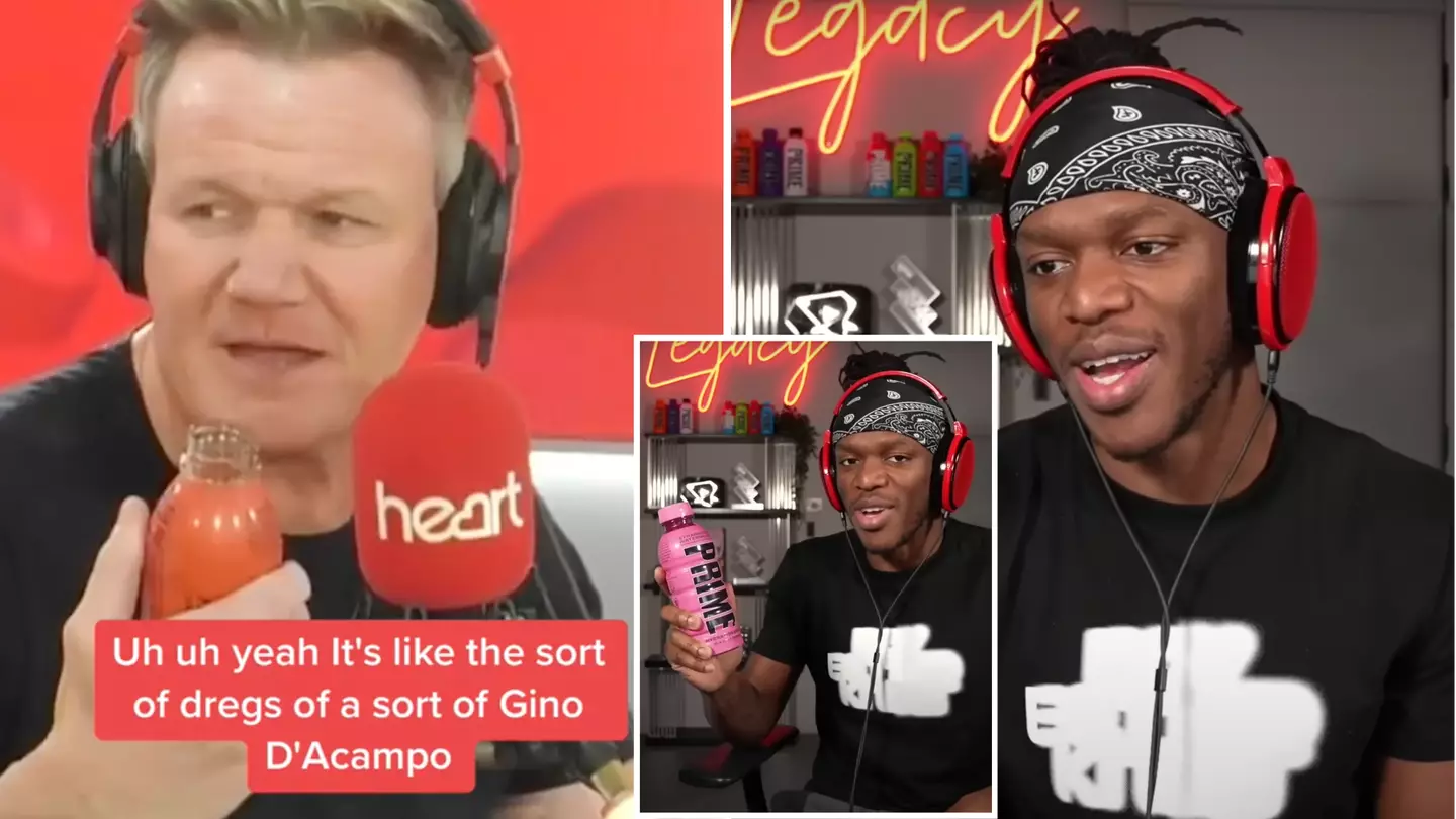 KSI finally reacts to Gordon Ramsay's savage review of Prime, his face says it all