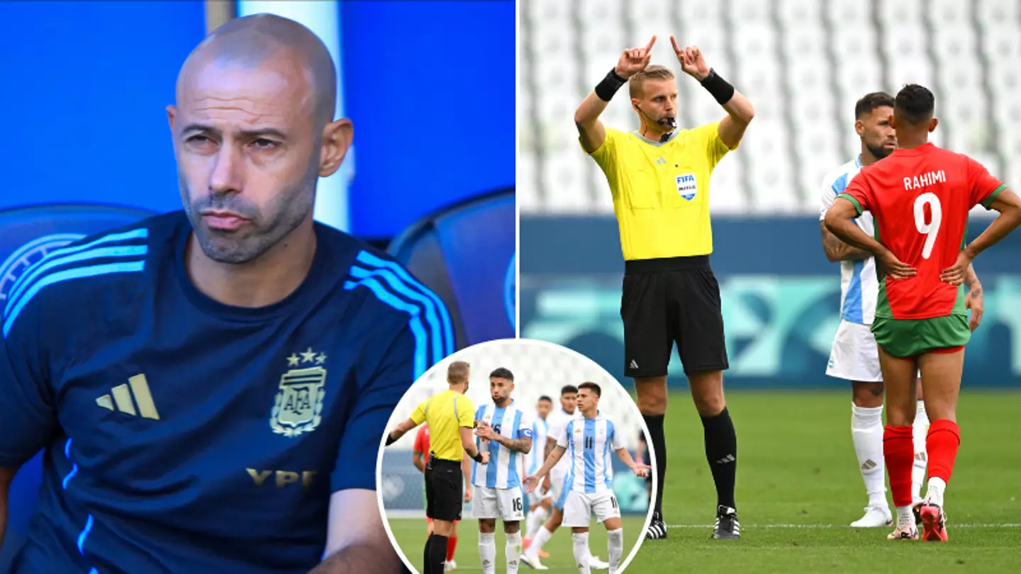 Javier Mascherano absolutely loses it in furious rant as Argentina lose Olympics opener after extraordinary VAR decision