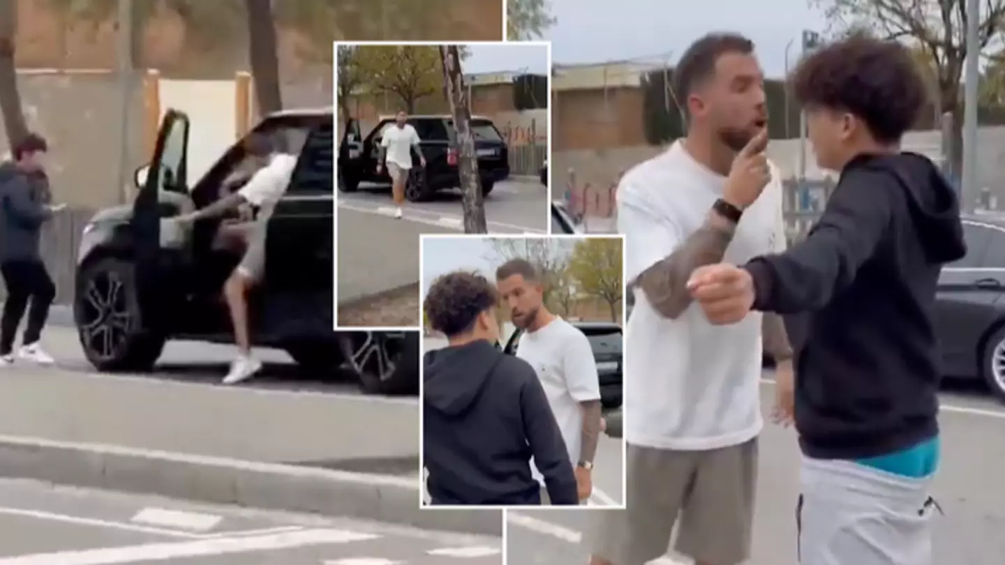 Barcelona star gets out of car to confront angry supporter outside training ground
