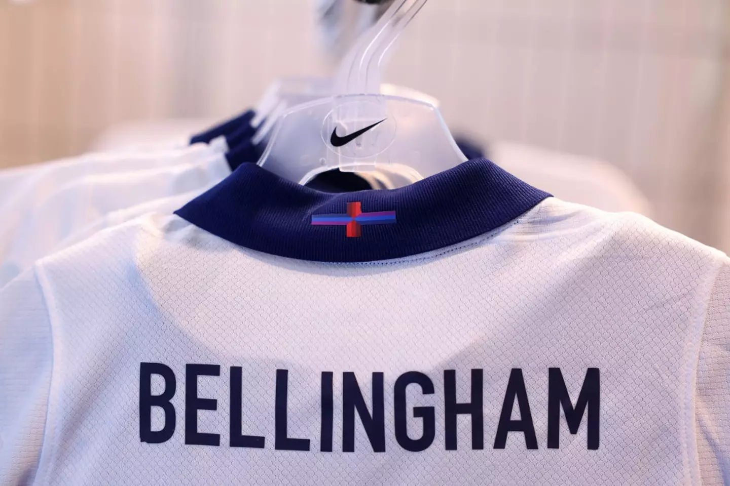 The kit features a controversial redesign of St George's cross (Image: Getty)