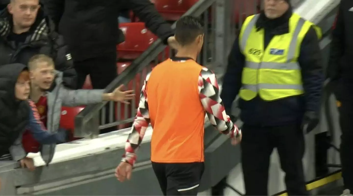 Cristiano Ronaldo walks down the tunnel during Manchester United's win against Spurs. Image credit: Sky Sports