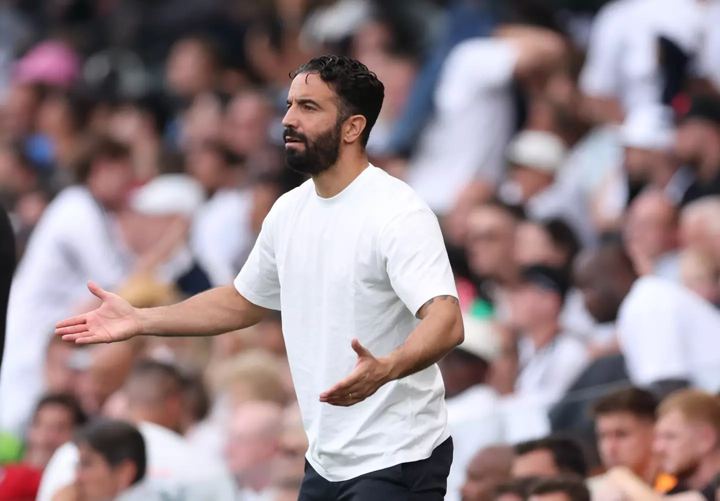 Ruben Amorim on the touchline during Fulham vs Manchester United (Credit:Getty)
