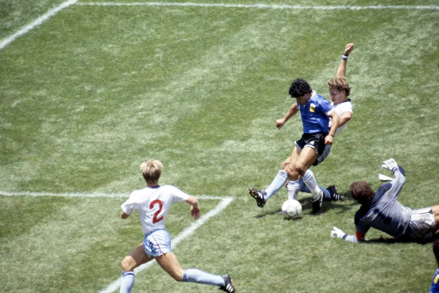 Maradona got past Shilton for the other goal on the day. Image: PA Images