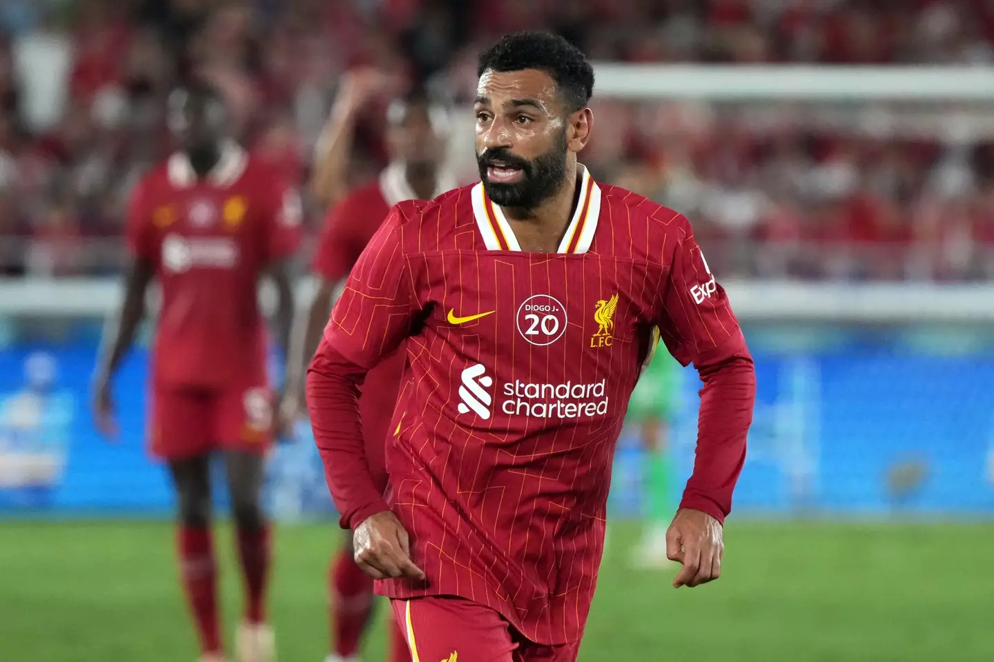 Mo Salah believes attack is the best form of defence for his five-a-side lineup. (Image: Koji Watanabe / Contributor via Getty)